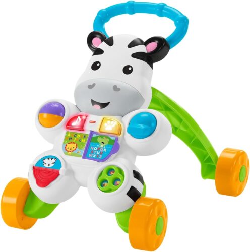 Fisher-Price Mon Trotteur Zèbre Parlant Français, Jouet Evolutif et Interactif Coloré